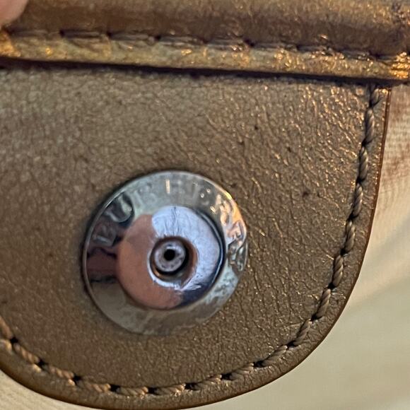 Burberry Lawrence Gold Yellow Supernova Plaid Vinyl Tote - Picture 11 of 16